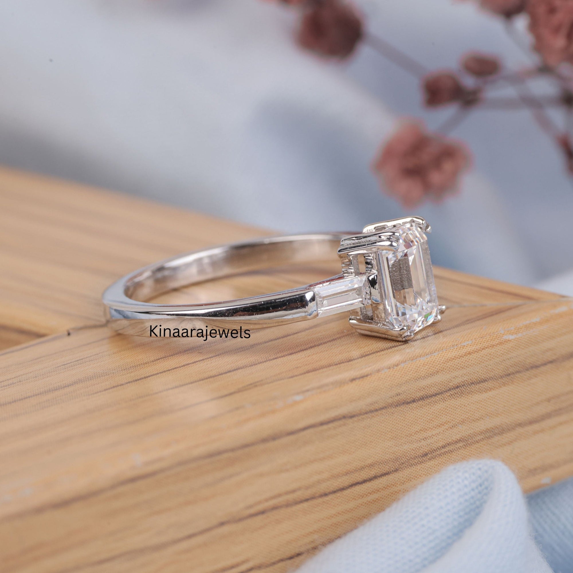 three stone engagement ring