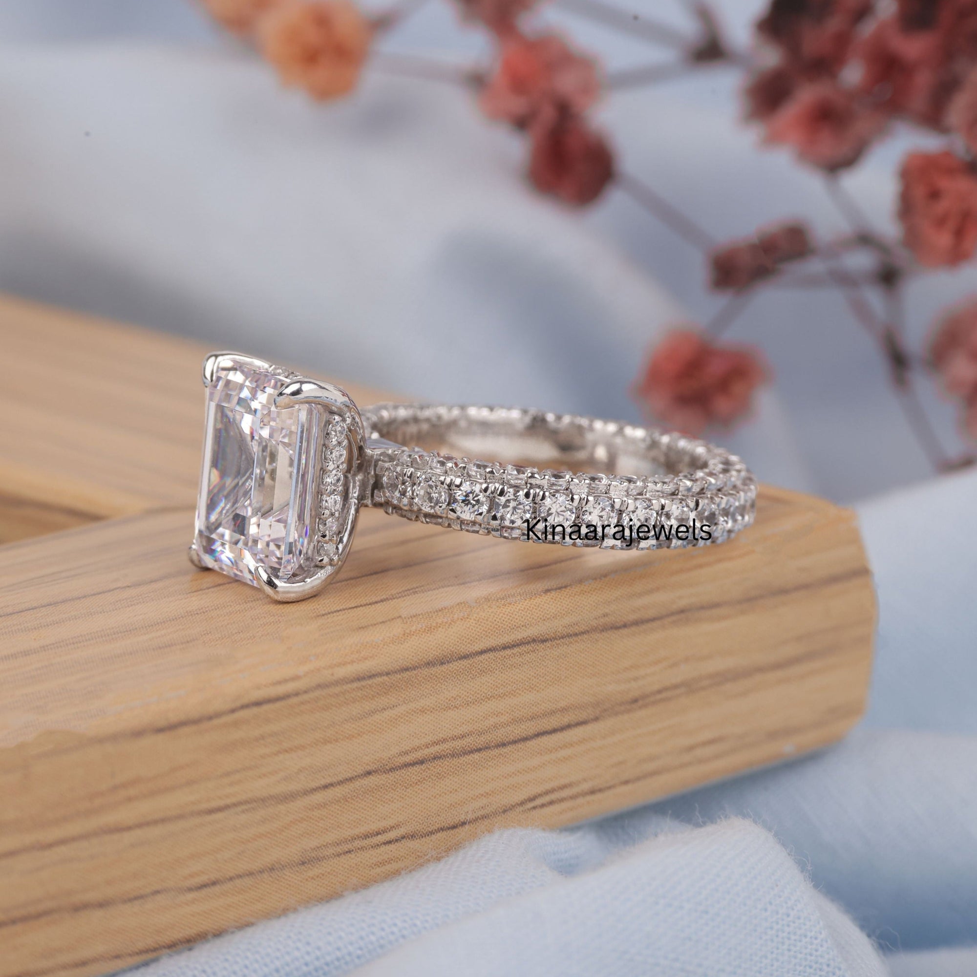emerald cut diamond ring
