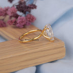 Pear Cut Lab Grown Diamond Hidden Halo Engagement Ring - Kinaara Jewels