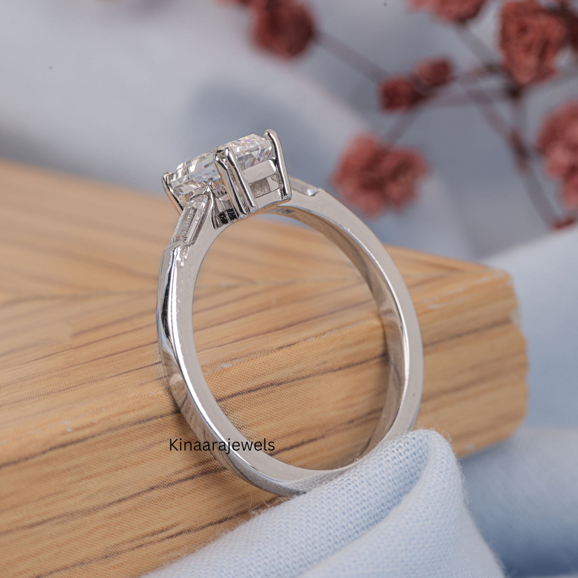 unique three stone engagement ring