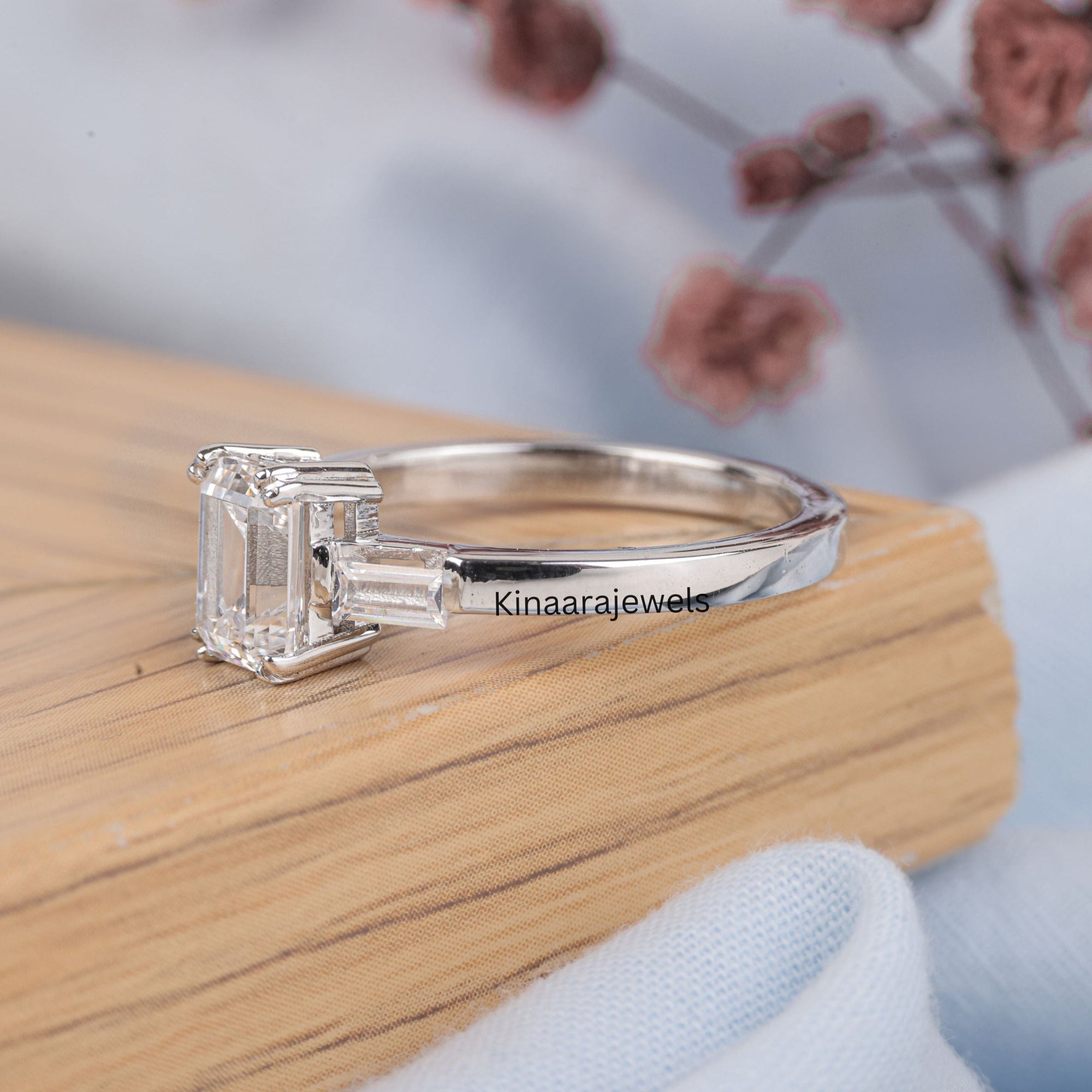 emerald cut diamond engagement ring