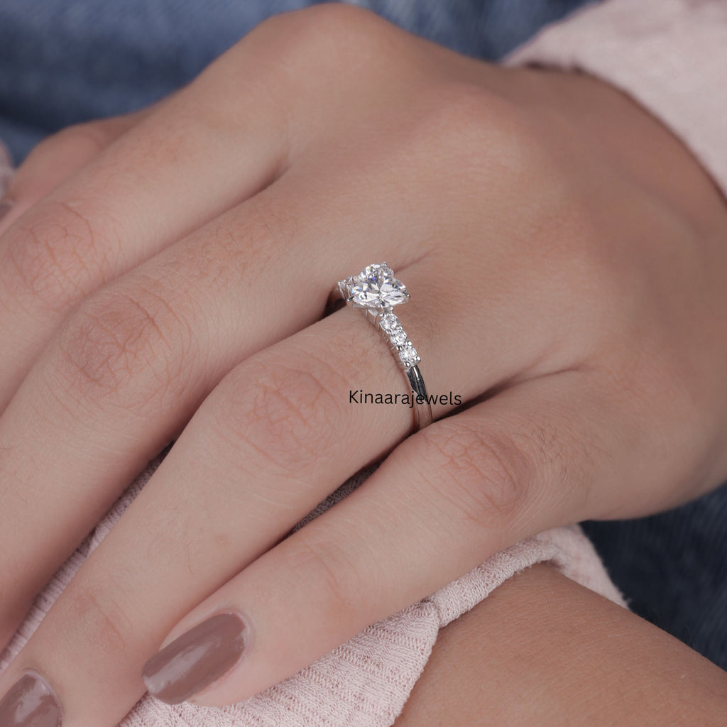 Heart Shaped Diamond Engagement Ring - Kinaara Jewels1