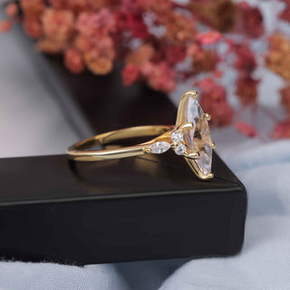 Marquise Cut Moissanite Engagement Ring - Kinaara Jewels