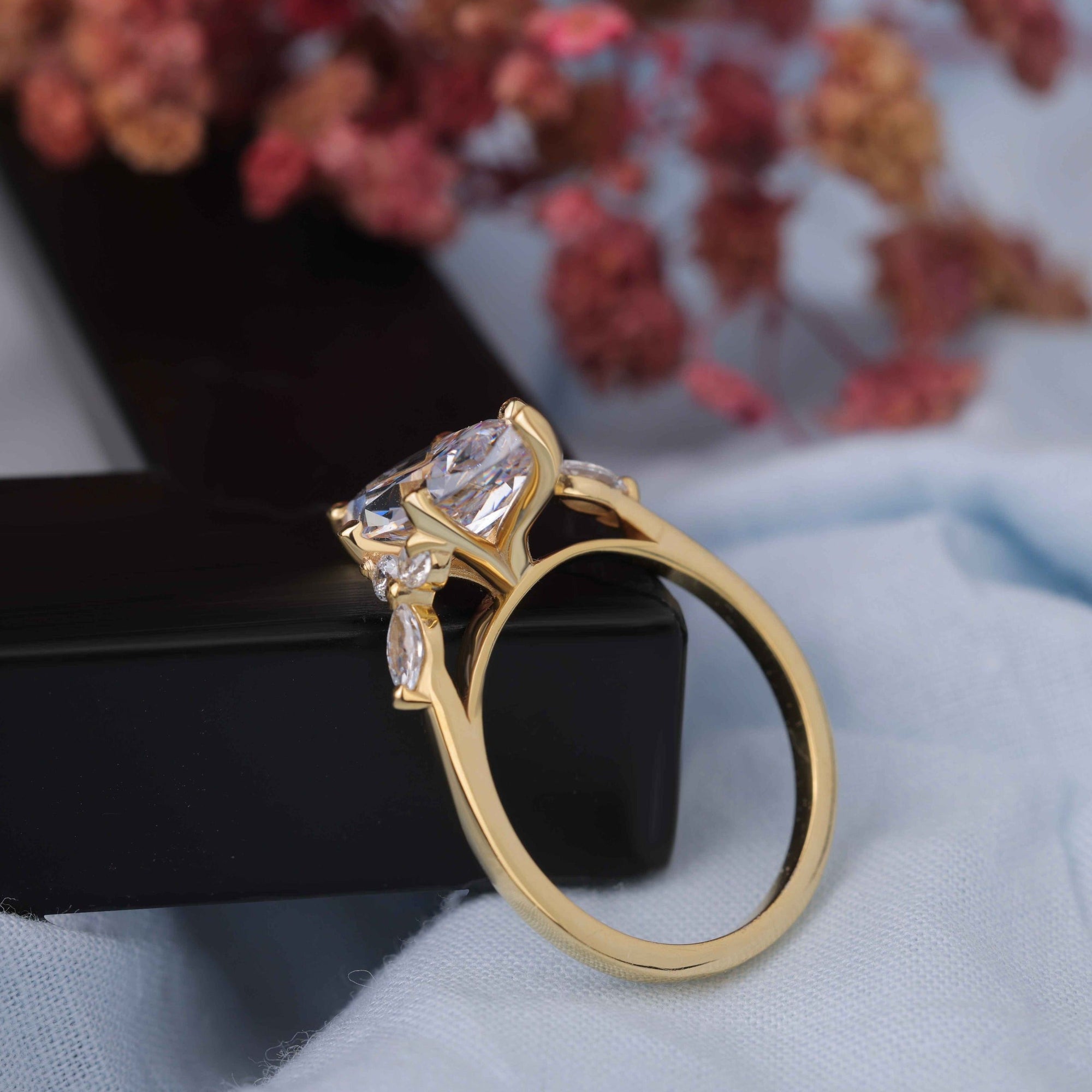 marquise cut moissanite engagement ring
