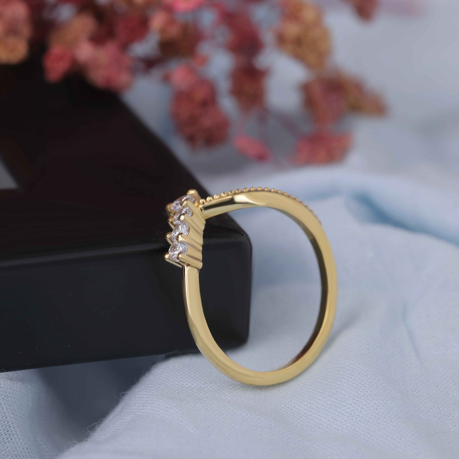 v shape wedding band