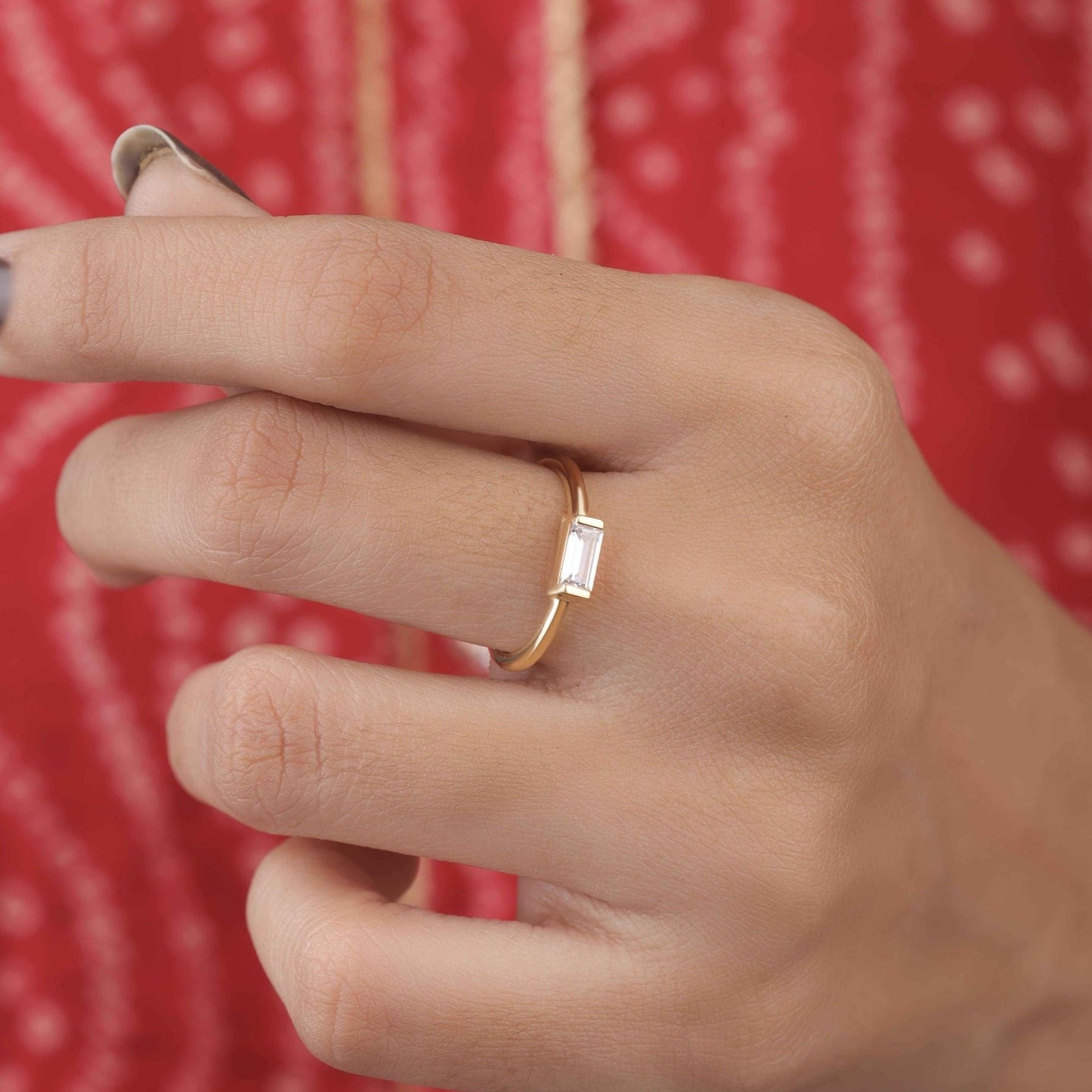 baguette solitaire engagement ring