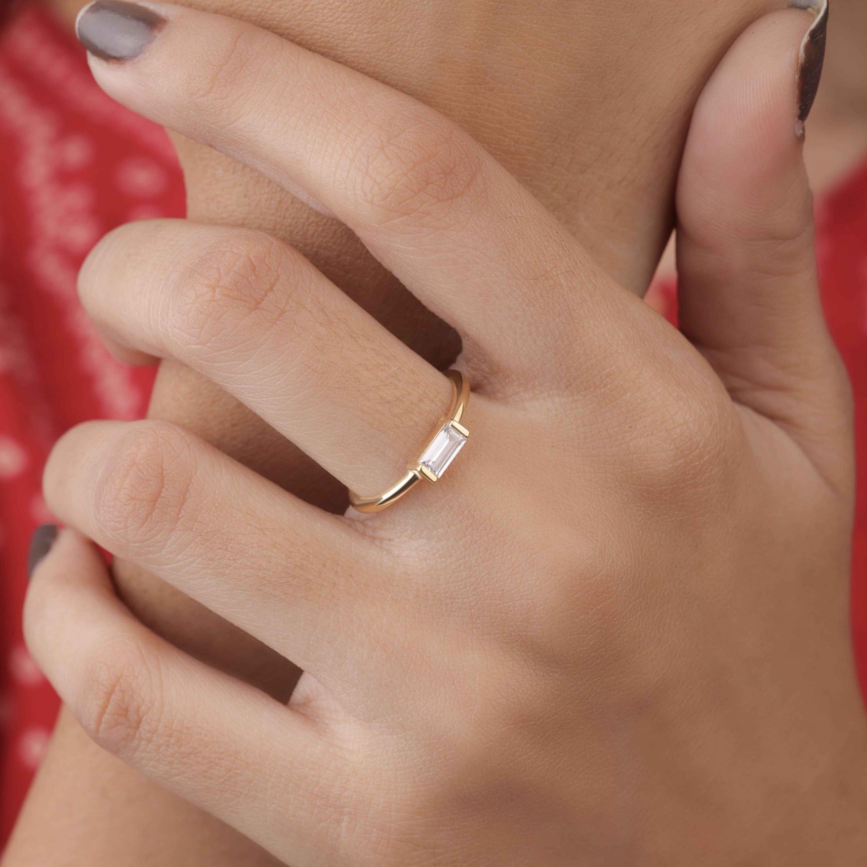 baguette solitaire ring