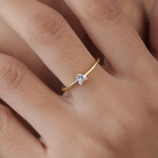 Heart Shape Moissanite Solitaire Engagement Ring in Gold2