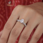 Vintage Style Pear Cut Moissanite Engagement Ring