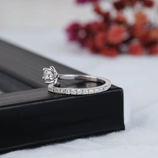 Round Cut Moissanite with eternity band bypass Ring