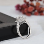 double halo round engagement ring