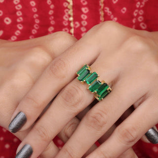 Seven Emerald Gemstone Ring - Kinaara Jewels2