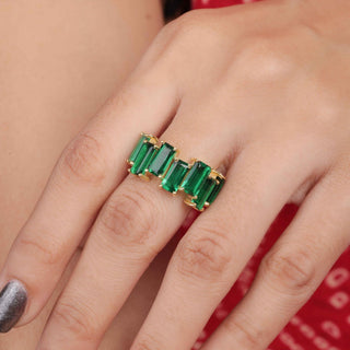 Seven Emerald Gemstone Ring - Kinaara Jewels3