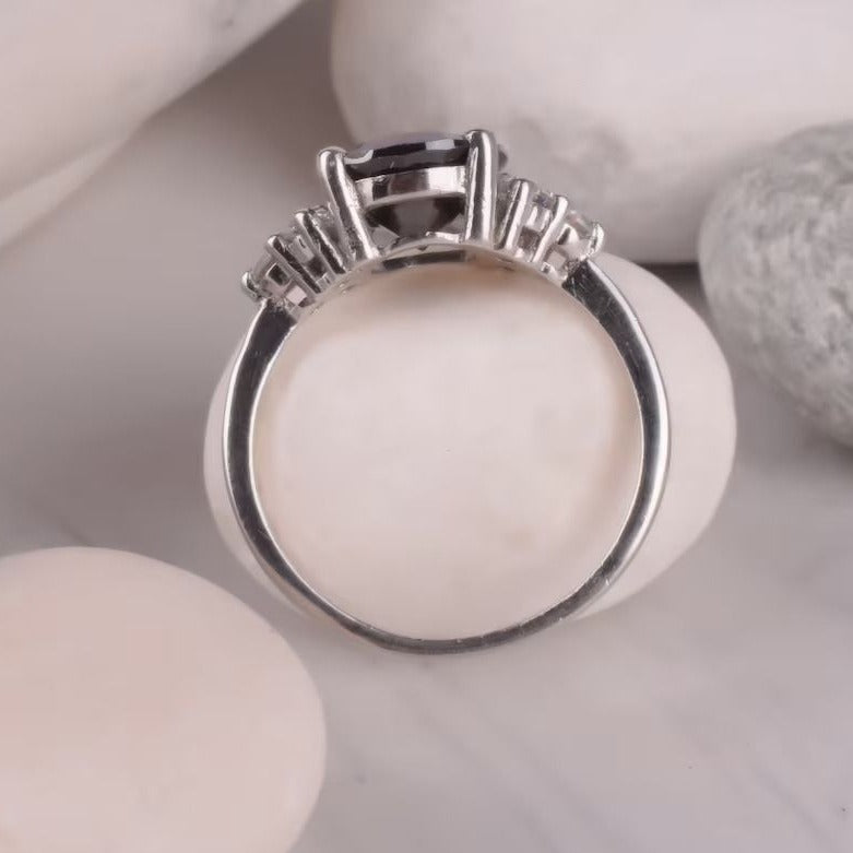 black stone engagement rings