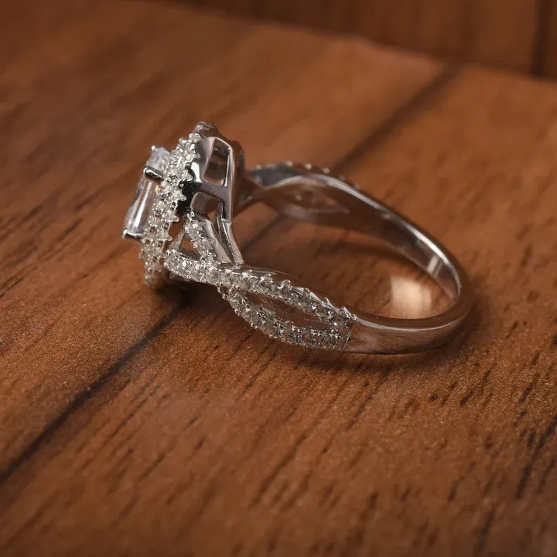oval cut diamond double halo wedding ring