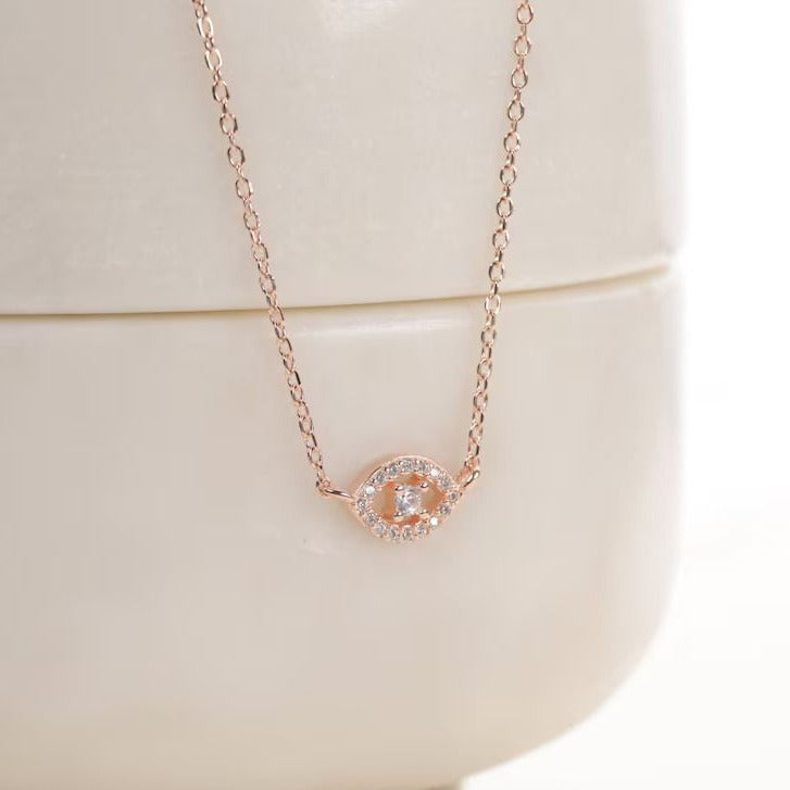 Evil Eye Lab Grown Diamond Pendant in Rose Gold - Kinaara Jewels