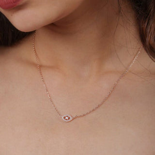 Evil Eye Lab Grown Diamond Pendant in Rose Gold - Kinaara Jewels1