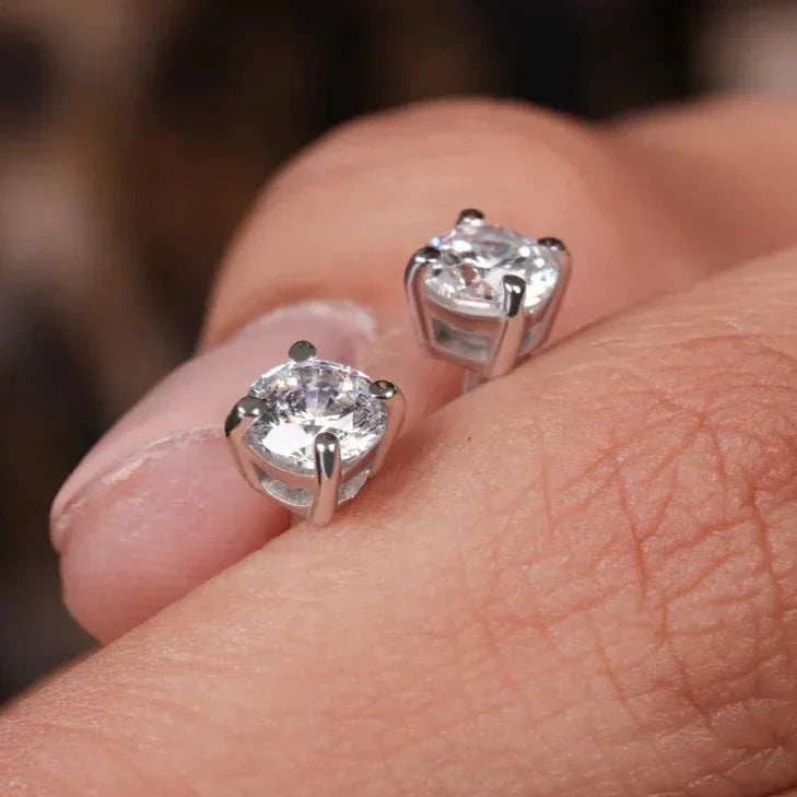 small single diamond earrings