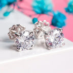 Round Cut Lab Grown Diamond Stud Earrings for women