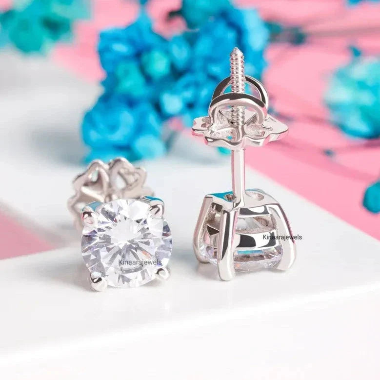 Round Cut Diamond Stud Earrings - Kinaara Jewels