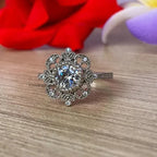 1Ct Round Cut Moissanite Vintage Style Filigree Engagement Ring - Kinaara Jewels