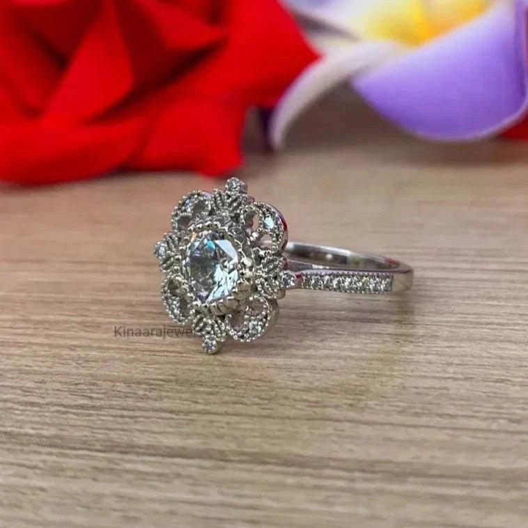 vintage style filigree engagement rings
