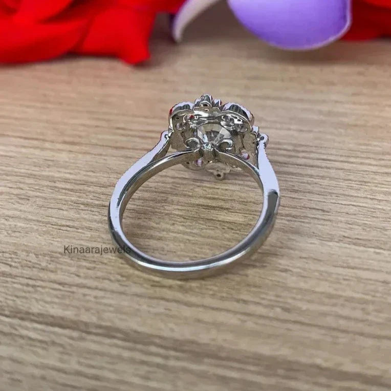 1Ct Round Cut Moissanite Vintage Style Filigree Engagement Ring - Kinaara Jewels2