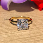 3 Carat Cushion Cut Diamond Solitaire Engagement Ring - Kinaara Jewels