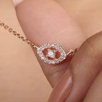 Evil Eye Lab Grown Diamond Pendant in Rose Gold