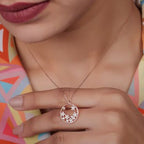 Flower Style Lab Grown Diamond Dainty Pendant4