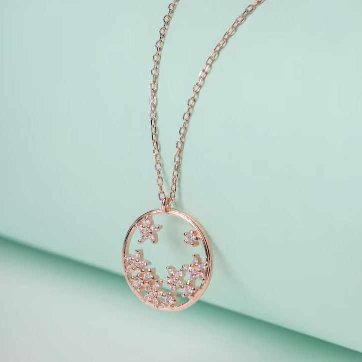 Flower Style Lab Grown Diamond Dainty Pendant - Kinaara Jewels