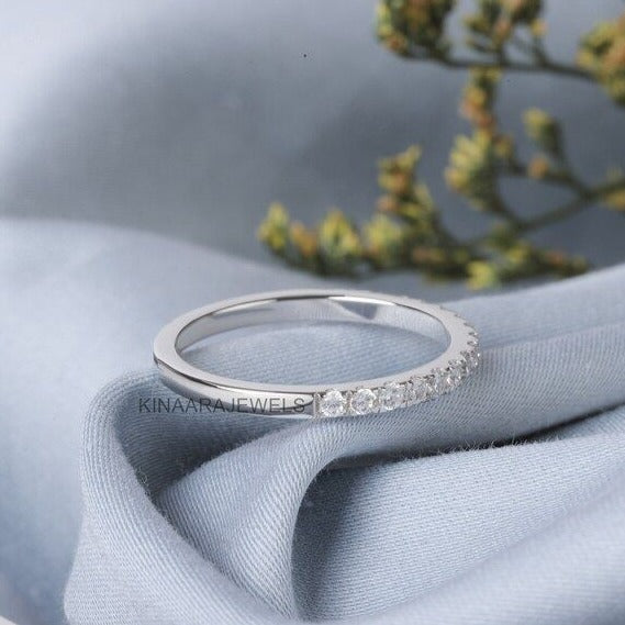 Round Cut Diamond Half Eternity Band