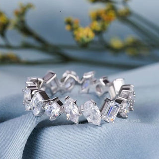 Mixed Cut Lab Grown Diamond Eternity Band 