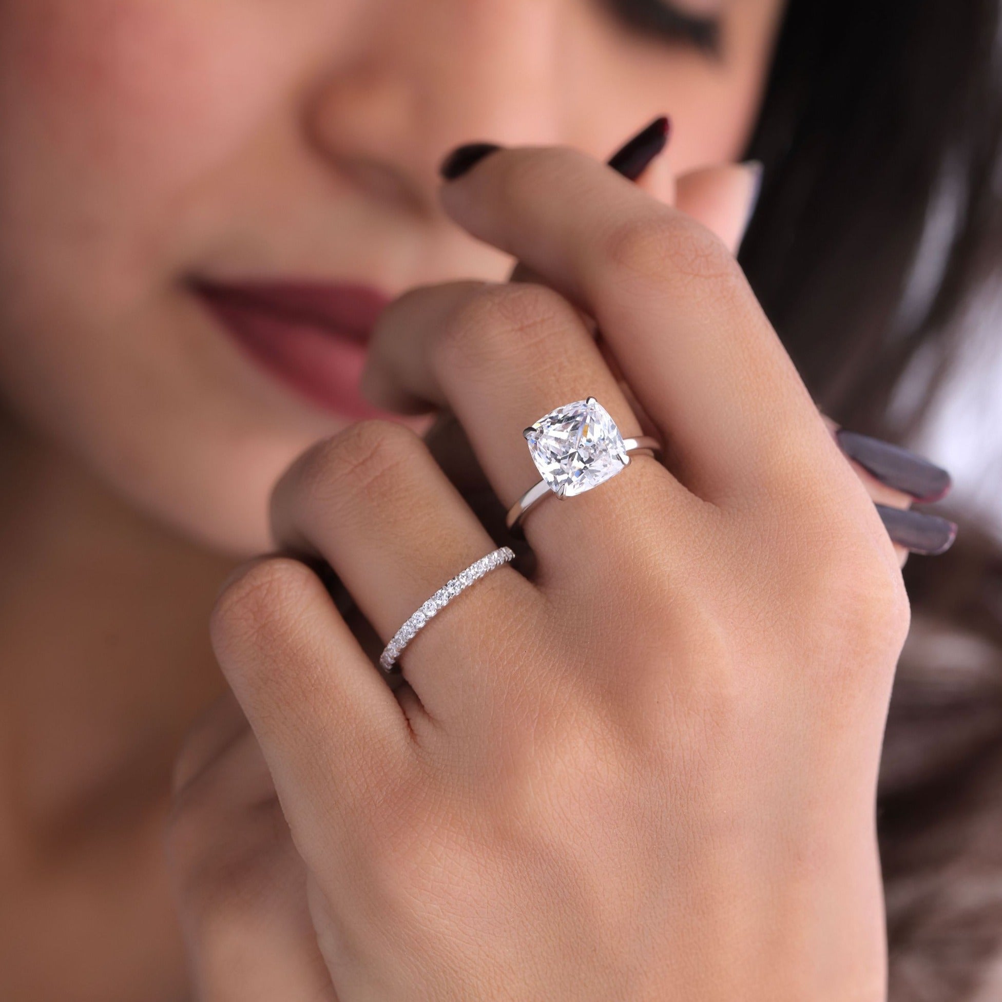 cushion halo engagement ring