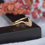 Baguette Moissanite Curved Wedding Band for Women - Kinaara Jewels
