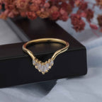 baguette curved wedding band