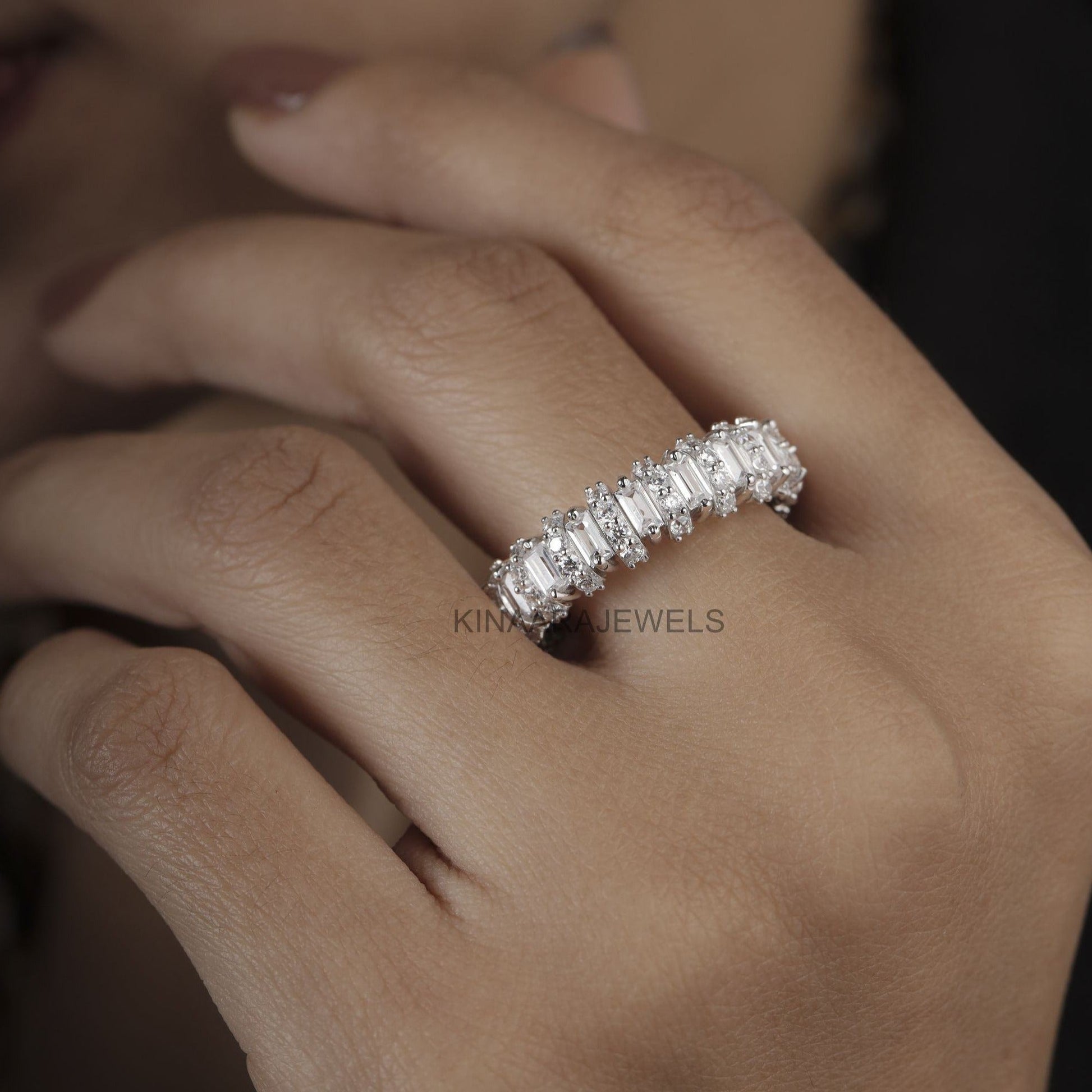 baguette eternity wedding band
