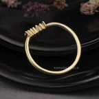 Gold Baguette and Tapered Cut V Shaped Chevron Wedding Band - Kinaara Jewels1
