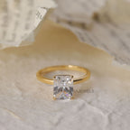 2.5 Ct Radiant Cut Lab Grown Diamond & 14K Solid Gold Ring			