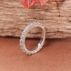 Micro Pave Set Round Lab Created Diamond Eternity Band			