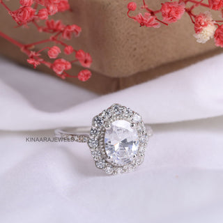 Vintage Oval Cut Lab Grown Diamond Halo Engagement Ring - Kinaara Jewels