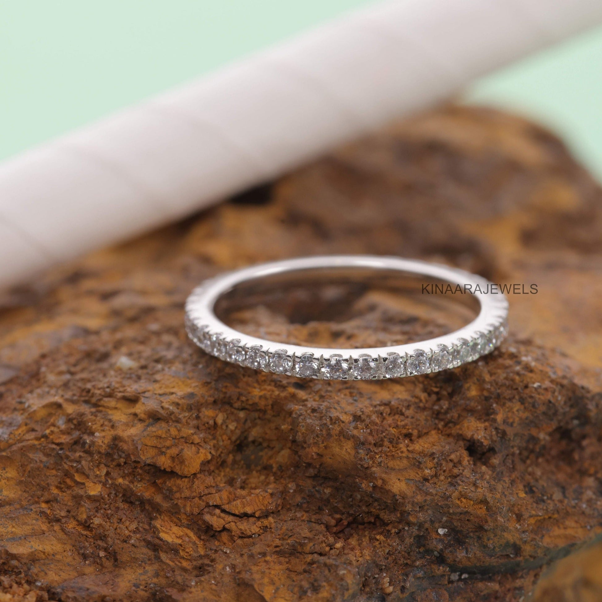 Round Cut Lab Grown Full Eternity Wedding Band