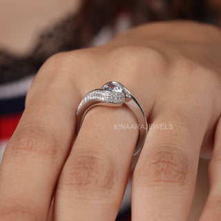 Round Cut Lab Grown Diamond Bypass Engagement Ring