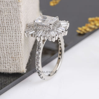 Radiant halo engagement rings