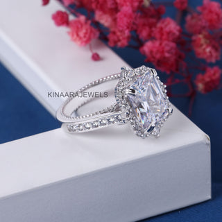 5 Ct Radiant Cut Moissanite Engagement Ring - Kinaara Jewels