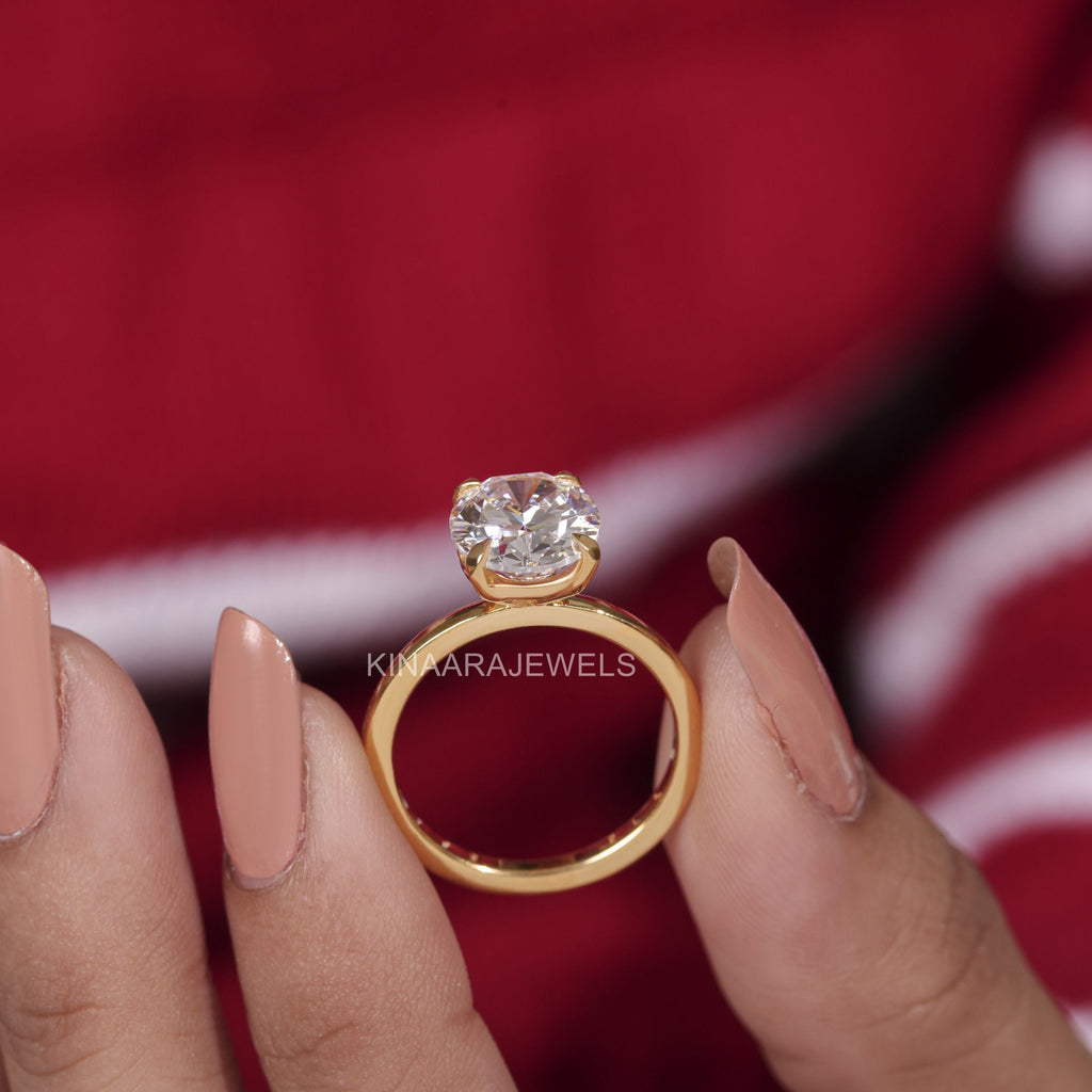 2.50 Ct Oval Lab Grown Diamond Solitaire Engagement Ring - Kinaara Jewels2