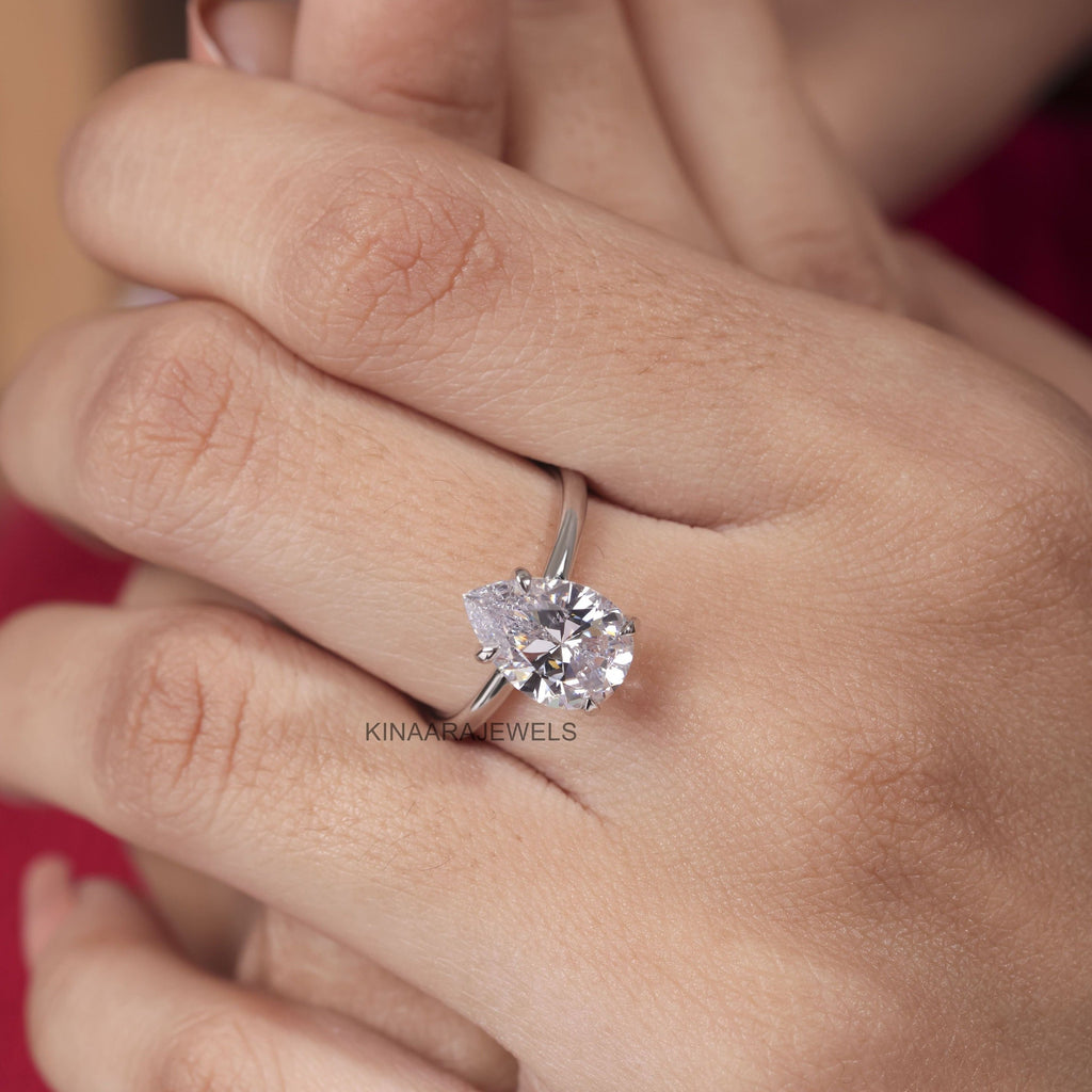 3 carat pear shaped diamond ring