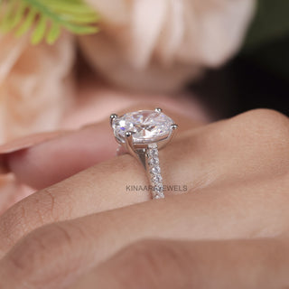 Oval Cut Lab Grown Diamond Solitaire Engagement Ring - Kinaara Jewels