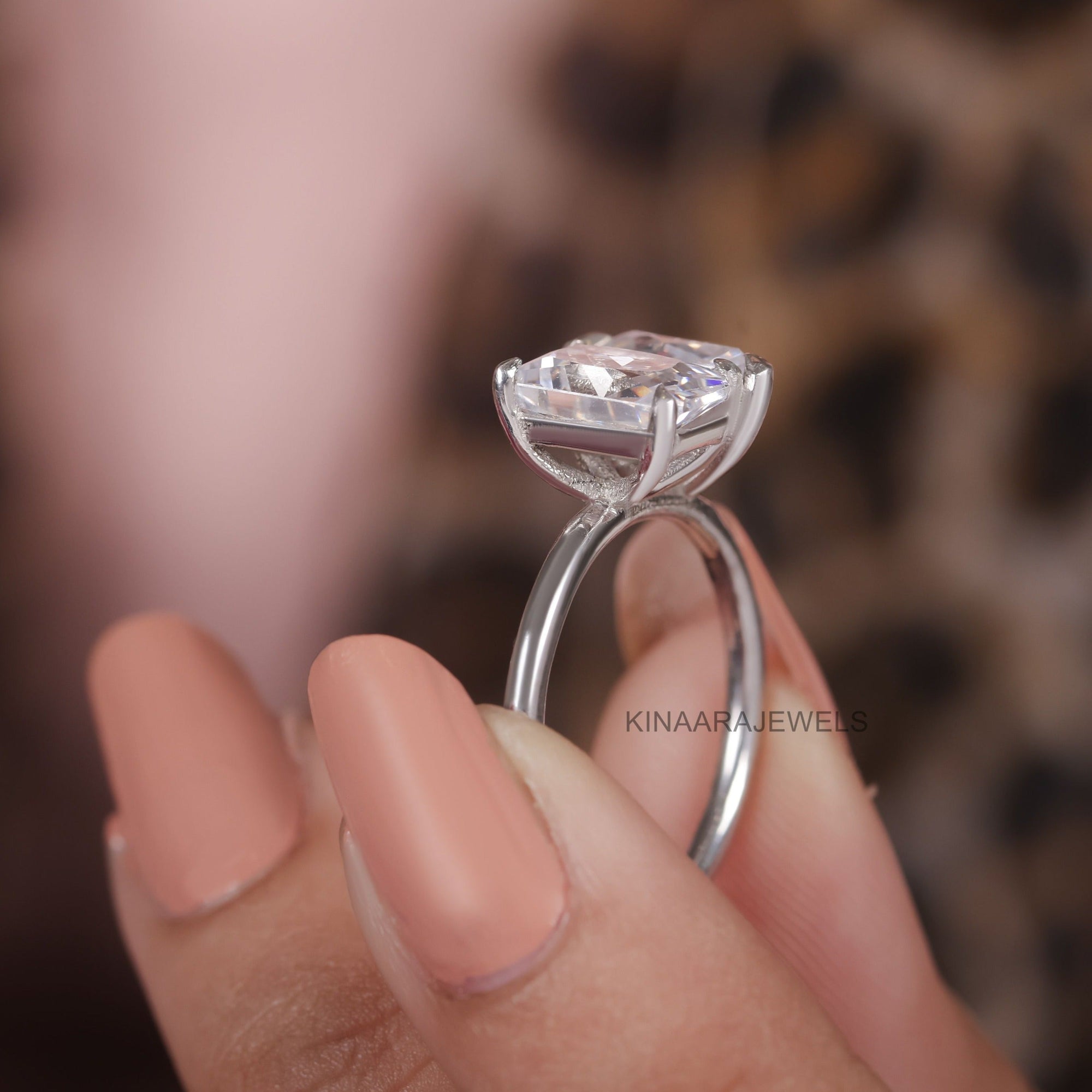 pear & radiant diamond engagement ring