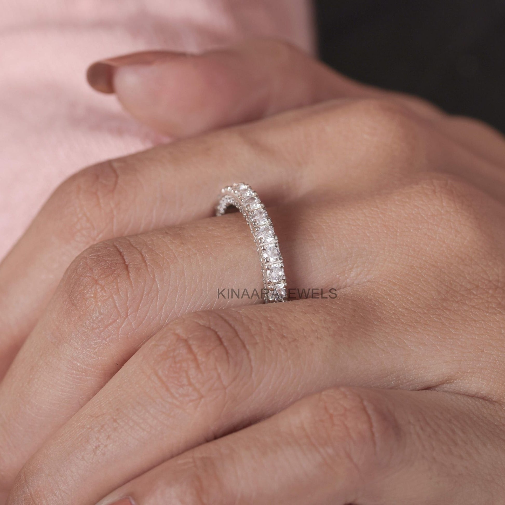 lab created diamond wedding band